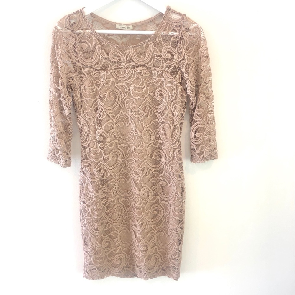 AMBIANCE Nude Lace BodCon Dress